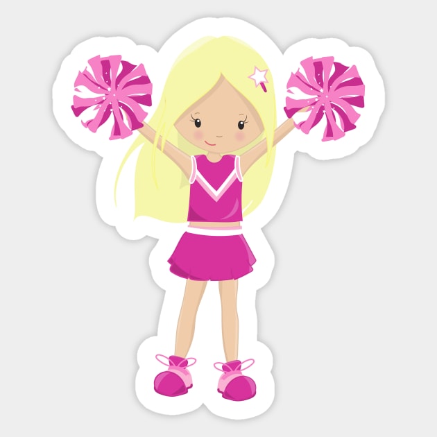 Cheerleaders, Cute Girl, Blonde Hair, Cheerleading Sticker by Jelena Dunčević